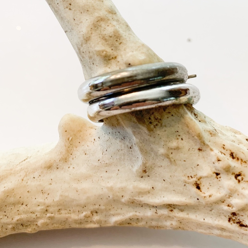 Sterling Silver Hoop Earrings. - Picture 2 of 6